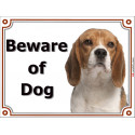 Portal Sign, 2 Sizes Beware of Dog, Red and White Beagle head