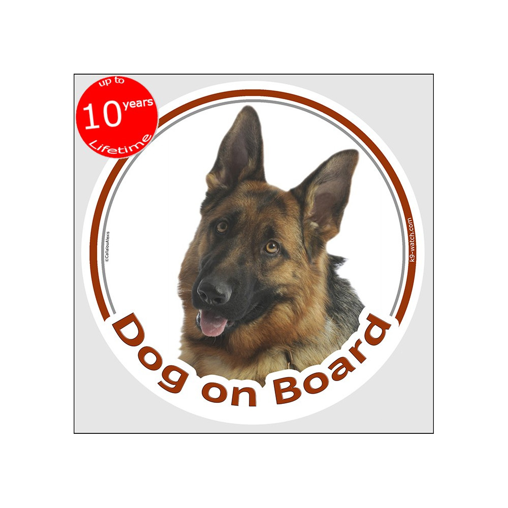 Sticker Circle Sticker Dog On Board 15 Cm Short Hair German