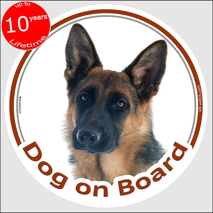 Sticker Circle Sticker Dog On Board 15 Cm German Shepherd Short