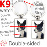 Double-sided metal key ring with photo Black and White Short Hair Border Collie, metal key ring gift idea; double faced