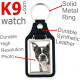 Vegan leather key ring and metal holder, with the photo of your Black and white Boston Terrier, key ring gift idea