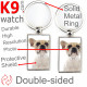 Double-sided metal key ring with photo Bicolor white and Fawn French Bulldog, metal key ring gift idea; double faced key holder