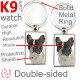 Double-sided metal key ring with photo Bicolor white and black French Bulldog, metal key ring gift idea; double faced key holder