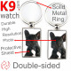 Double-sided metal key ring with photo Brindle black French Bulldog, metal key ring gift idea; double faced key holder