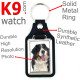 Vegan leather key ring and metal holder, with the photo of your Bernese Mountain Dog, key ring gift idea Berner Sennenhund