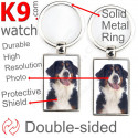 Metal key ring, double-sided photo Bernese Mountain Dog