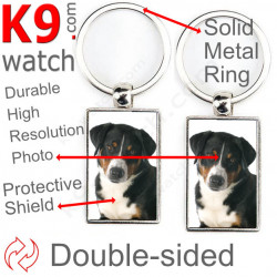 Metal key ring, double-sided photo Appenzeller Sennenhund