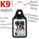 Vegan leather key ring and metal holder, with the photo of your black dark brindle German Boxer, key ring gift idea