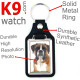 Vegan leather key ring and metal holder, with the photo of your brown fawn German Boxer, key ring gift idea