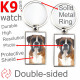 Double-sided metal key ring with photo brown fawn German Boxer, metal key ring gift idea; double faced key holder metal