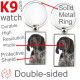 Double-sided metal key ring with photo brown liver German Shorthaired Pointer, metal key ring gift idea double faced key holder