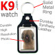 Vegan leather key ring and metal holder, with the photo of your Fawn Briard, key ring gift idea