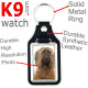 Vegan leather key ring and metal holder, with the photo of your Fawn Briard, key ring gift idea