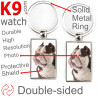 Double-sided metal key ring with photo brown chocolate American Bully, metal key ring gift idea; double faced key holder metal