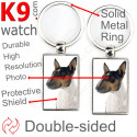 Metal key ring, double-sided photo Bull Terrier