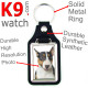 Vegan leather key ring and metal holder, with the photo of your Tricolor English Bull Terrier, key ring gift idea