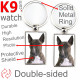 Double-sided metal key ring with photo Brindle English Bull Terrier, metal key ring gift idea; double faced key holder