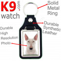 Vegan leather key ring, photo White Bull Terrier